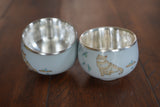 Chilling Happy Cat Silver Teacup Set, 990 Fine Silver(137g), Miao Heritage, Ideal for Tea Lovers, Tea Parties, Trad Hmong Ethnic Tribal Style, China teacups, Gift for Mother's Day, Birthdays