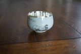 Pure Silver Cup, Traditional Miao Silver Cup, Black and White Cat, Watercolor Kittie ,Traditional Miao Silver
