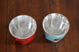 990 Fine Silver Cup, Peach and Gold-Fish Fine Silver Cup, Teaset,Red, Blue, White, Black, Traditional Miao Silver Tea Cup (4, Blue, Red, Black, White)