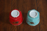 990 Fine Silver Cup, Peach and Gold-Fish Fine Silver Cup, Teaset,Red, Blue, White, Black, Traditional Miao Silver Tea Cup (4, Blue, Red, Black, White)