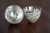 Pure Silver Cup,Traditional Water Color Mountain, Silver Tea Cup,Licensed Silver(114g),  Traditional Miao Silver