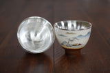 Pure Silver Cup,Traditional Water Color Mountain, Silver Tea Cup,Licensed Silver(114g),  Traditional Miao Silver