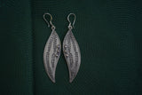 Botanical 990 Fine Silver Dangle Earrings, Leaf Dangles Earrings Silver, Traditional Miao Earrings, Miao Silver Heritage Bohemian Luxe Accessory, Prom Earrings, Ethnic Tribal Style, Silver Dangle Earrings for Women  Search this page