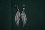 Botanical 990 Fine Silver Dangle Earrings, Leaf Dangles Earrings Silver, Traditional Miao Earrings, Miao Silver Heritage Bohemian Luxe Accessory, Prom Earrings, Ethnic Tribal Style, Silver Dangle Earrings for Women  Search this page