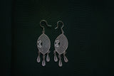 Fine Silver Teardrop Earrings, Certified Pure Silver Chandelier Earrings, Traditional Miao Filigree Dangle Earrings, Bohemian Silver, Traditional Miao Silver