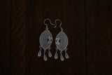 Fine Silver Teardrop Earrings, Certified Pure Silver Chandelier Earrings, Traditional Miao Filigree Dangle Earrings, Bohemian Silver, Traditional Miao Silver