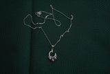 Unisex Sterling Silver Necklace with Dangling Charms, Traditional Miao Jewelry, 925 Silver Crescent Pendant,Women Silver Necklace, Men Silver Necklace, Silver Pendant Necklace, Gift for Birthday, Anniversary