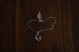 Unisex Sterling Silver Necklace with Dangling Charms, Traditional Miao Jewelry, 925 Silver Crescent Pendant,Women Silver Necklace, Men Silver Necklace, Silver Pendant Necklace, Gift for Birthday, Anniversary