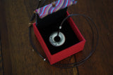 Unisex 999 Pure Silver, Circular Pure Silver Necklace, Elegant Tribal-Inspired Sterling Circle Pendant Necklace with Leather Cord , Traditional Miao Silver