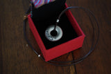 Unisex 999 Pure Silver, Circular Pure Silver Necklace, Elegant Tribal-Inspired Sterling Circle Pendant Necklace with Leather Cord , Traditional Miao Silver