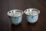 990 Fine Silver Tea Cup, Watercolor Lotus Pure Silver Cup, Hmong Silverware, Ethnic Tribal Style, Ideal for Tea Lovers, Tea Parties