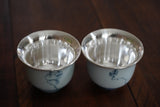990 Fine Silver Tea Cup, Watercolor Lotus Pure Silver Cup, Hmong Silverware, Ethnic Tribal Style, Ideal for Tea Lovers, Tea Parties