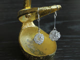 Round Fine Silver Dangles,990 Pure Silver Round Earring, Circular Silver Ear-drop, Round Silver dangleearring, Traditional Miao Silver Jewelry, Miao Silver Heritage