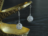 Round Fine Silver Dangles,990 Pure Silver Round Earring, Circular Silver Ear-drop, Round Silver dangleearring, Traditional Miao Silver Jewelry, Miao Silver Heritage
