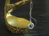 Elegant Black Swan Pendant Fine Silver Dangle, Silver Earrings
