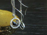 Elegant Black Swan Pendant Fine Silver Dangle, Silver Earrings