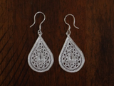 990 Filigree Fine Silver Dangle Earrings, Trad Hmong Dangle, Paisley Teardrop Earrings, Traditional Hmong Inspired Jewelry, Bohemian Dangle Earrings, Miao Silver Heritage, Ethnic Tribal Style Earrings ,Prom Earrings for Women