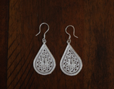 990 Filigree Fine Silver Dangle Earrings, Trad Hmong Dangle, Paisley Teardrop Earrings, Traditional Hmong Inspired Jewelry, Bohemian Dangle Earrings, Miao Silver Heritage, Ethnic Tribal Style Earrings ,Prom Earrings for Women