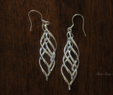 Swirled Pure Silver Dangles,Spiral Silver Earrings,925 Fine Silver Dangle,Licensed Pure Silver,Traditional Miao Earrings,Threader Sterling Silver