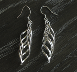 Swirled Pure Silver Dangles,Spiral Silver Earrings,925 Fine Silver Dangle,Licensed Pure Silver,Traditional Miao Earrings,Threader Sterling Silver