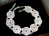 990 Fine Silver Filigree Circle Bracelet, Silver Bracelets for Women, Chain Bracelet, Miao Silver Heritage, Miao Silver Jewelry, Bangle Bracelets for Women Silver, Gift for Women Girls.