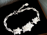 990 Fine Silver Floral Bracelet, Trad Hmong Silver Bracelet, Hmong Jewerly, Certified Pure Silver, Floral Bangle Bracelets,Silver Bracelets for Women, Mothersdaygift, Birthdaygift, Gift for Women