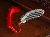 999 Fine Silver Comb, Licensed Pure Silver(76g), Leaf Pattern, Handmade Silver Comb, Leaf, Leave, Licensed Pure Silver, Head Massage