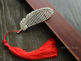 999 Fine Silver Comb, Licensed Pure Silver(76g), Leaf Pattern, Handmade Silver Comb, Leaf, Leave, Licensed Pure Silver, Head Massage