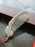 999 Fine Silver Comb, Licensed Pure Silver(76g), Leaf Pattern, Handmade Silver Comb, Leaf, Leave, Licensed Pure Silver, Head Massage