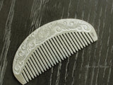 Floral Anti-itchy 999 Fine Silver Comb, Hand-carved Flower Comb, Peony pattern, Hair Comb, Hair Brush, Traditional Hmong Combs, Gift for Birthday, Graduation, Anniversary,Comb for Head Massage
