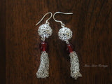 Pure Silver Dangle,Traditional Miao Silver Earring,Licensed 925 Natural Silver, Traditional Silver Dangle,Silver EarDrop, Ball, Round Silver Earring