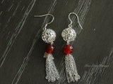 Pure Silver Dangle,Traditional Miao Silver Earring,Licensed 925 Natural Silver, Traditional Silver Dangle,Silver EarDrop, Ball, Round Silver Earring