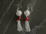 Pure Silver Dangle,Traditional Miao Silver Earring,Licensed 925 Natural Silver, Traditional Silver Dangle,Silver EarDrop, Ball, Round Silver Earring