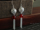 Pure Silver Dangle,Traditional Miao Silver Earring,Licensed 925 Natural Silver, Traditional Silver Dangle,Silver EarDrop, Ball, Round Silver Earring