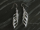 Pure Silver Dangles,Spiral Silver Earrings,925 Fine Silver Dangle,Licensed Pure Silver,Traditional Earrings,Threader,Swirled Dangle,Cultural