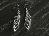 Pure Silver Dangles,Spiral Silver Earrings,925 Fine Silver Dangle,Licensed Pure Silver,Traditional Earrings,Threader,Swirled Dangle,Cultural