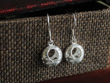 Pure Silver Dangle, 925 Fine Silver, Round Silver Earring, Disc Silver Dangle,Licensed Natural Silver,Circular Earring,Miao Silver Jewelry