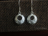 Pure Silver Dangle, 925 Fine Silver, Round Silver Earring, Disc Silver Dangle,Licensed Natural Silver,Circular Earring,Miao Silver Jewelry
