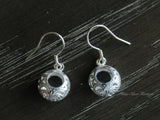 Pure Silver Dangle, 925 Fine Silver, Round Silver Earring, Disc Silver Dangle,Licensed Natural Silver,Circular Earring,Miao Silver Jewelry