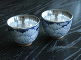 Water-Wave Patterned Silver Teacup Set(136g), Licensed 990 Fine Silver, Hmong Silverware, Ethnic Tribal Style, Traditional Miao Cultural Heritage, Ideal for Tea Lovers, Tea Parties, Gift for Birthday