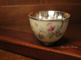 Floral Fine Silver Tea Cup, 990 Fine Silver Tea Cup Sets, Watercolor Flower Silver Cup, Traditional Hmong Silverware, Miao Silver Heritage, Chinateacup, Gift for Teaparties and TealoversMiao Tribe (136g)