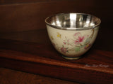 Floral Fine Silver Tea Cup, 990 Fine Silver Tea Cup Sets, Watercolor Flower Silver Cup, Traditional Hmong Silverware, Miao Silver Heritage, Chinateacup, Gift for Teaparties and TealoversMiao Tribe (136g)