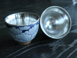 Water-Wave Patterned Silver Teacup Set(136g), Licensed 990 Fine Silver, Hmong Silverware, Ethnic Tribal Style, Traditional Miao Cultural Heritage, Ideal for Tea Lovers, Tea Parties, Gift for Birthday