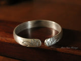 999 Fine Silver Bangle,Carved Lotus Silver Bracelet, Pure Silver,Silver Jewelries,Lotus,Gift,Traditional Miao Carving Designs, Traditional Miao