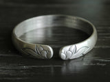 999 Fine Silver Bangle,Carved Lotus Silver Bracelet, Pure Silver,Silver Jewelries,Lotus,Gift,Traditional Miao Carving Designs, Traditional Miao