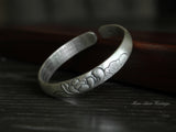 999 Fine Silver Bangle,Carved Lotus Silver Bracelet, Pure Silver,Silver Jewelries,Lotus,Gift,Traditional Miao Carving Designs, Traditional Miao