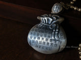 Good Fortune Fu, Calligraphy Pure, Licensed Natural Silver Pendant, Traditional Miao Culture(48g)