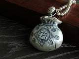 Good Fortune Fu, Calligraphy Pure, Licensed Natural Silver Pendant, Traditional Miao Culture(48g)