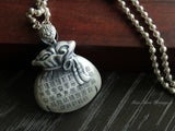 Good Fortune Fu, Calligraphy Pure, Licensed Natural Silver Pendant, Traditional Miao Culture(48g)