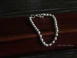 925 Sterling Silver Bead Bracelet, Silver Ball Bracelet, Chain Bracelet, Hmong Silver Bracelet for Women Girls, Miao Silver Heritage, Silver Bangle Bracelet for Minimalist